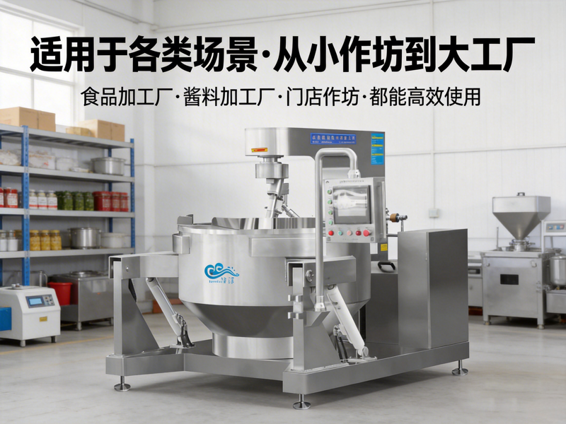 jimeng-2026-03-14-4978-阿里巴巴详情页图片,尺寸960_600,工业科技风格。画面展示炒酱料机器在门店作 jimeng-2026-03-14-4978-阿里巴巴详情页图片,尺寸960_600,工业科技风格。画面展示炒酱料机器在门店作